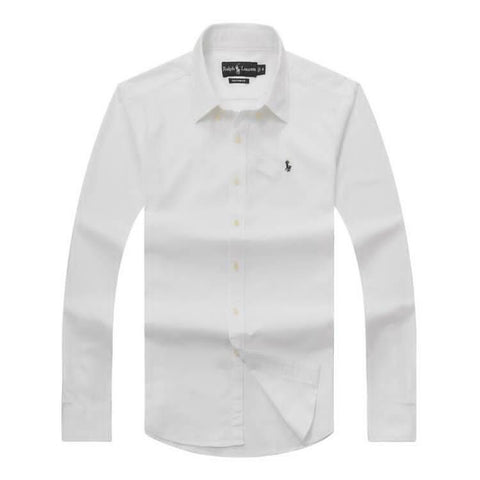 Polo Ralph Lauren Custom Fit Oxford Small Pony  Long Sleeve Shirt, White