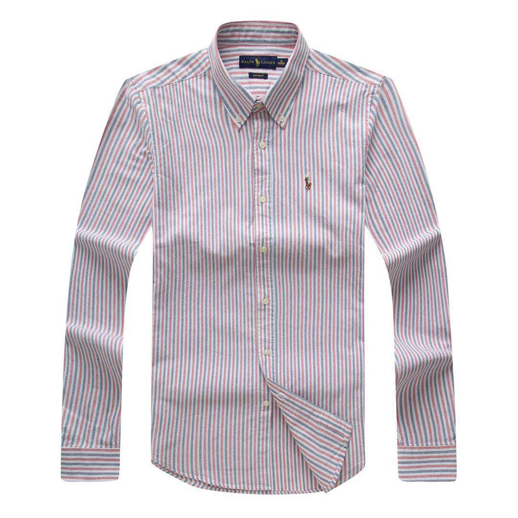 Ralph Lauren Men Long  Sleeve Oxford Stripe Shirt