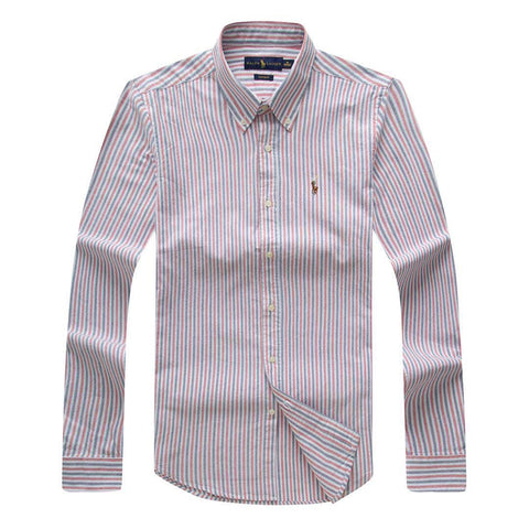 Ralph Lauren Men Long  Sleeve Oxford Stripe Shirt