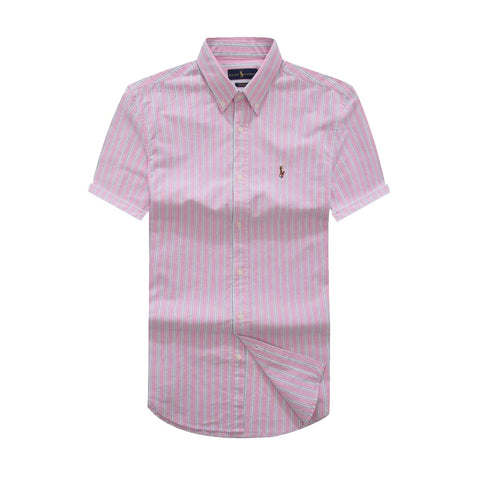 RL Men Short Sleeve Oxford Stripe Shirt