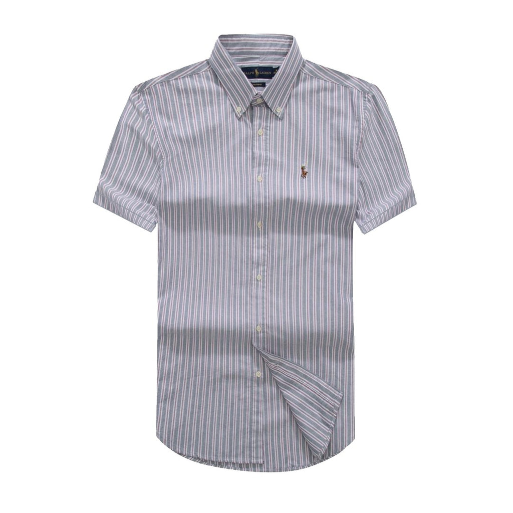 RL Men Short Sleeve Oxford Stripe Shirt