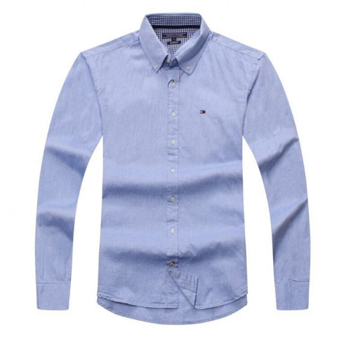 Tommy Hilfiger  Men  Long Sleeve  Oxford  Shirt Sky Blue