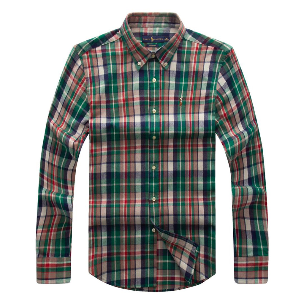 Small Pony Oxford Men Long Sleeve Check Shirt