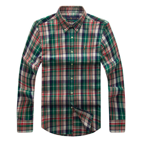 Small Pony Oxford Men Long Sleeve Check Shirt