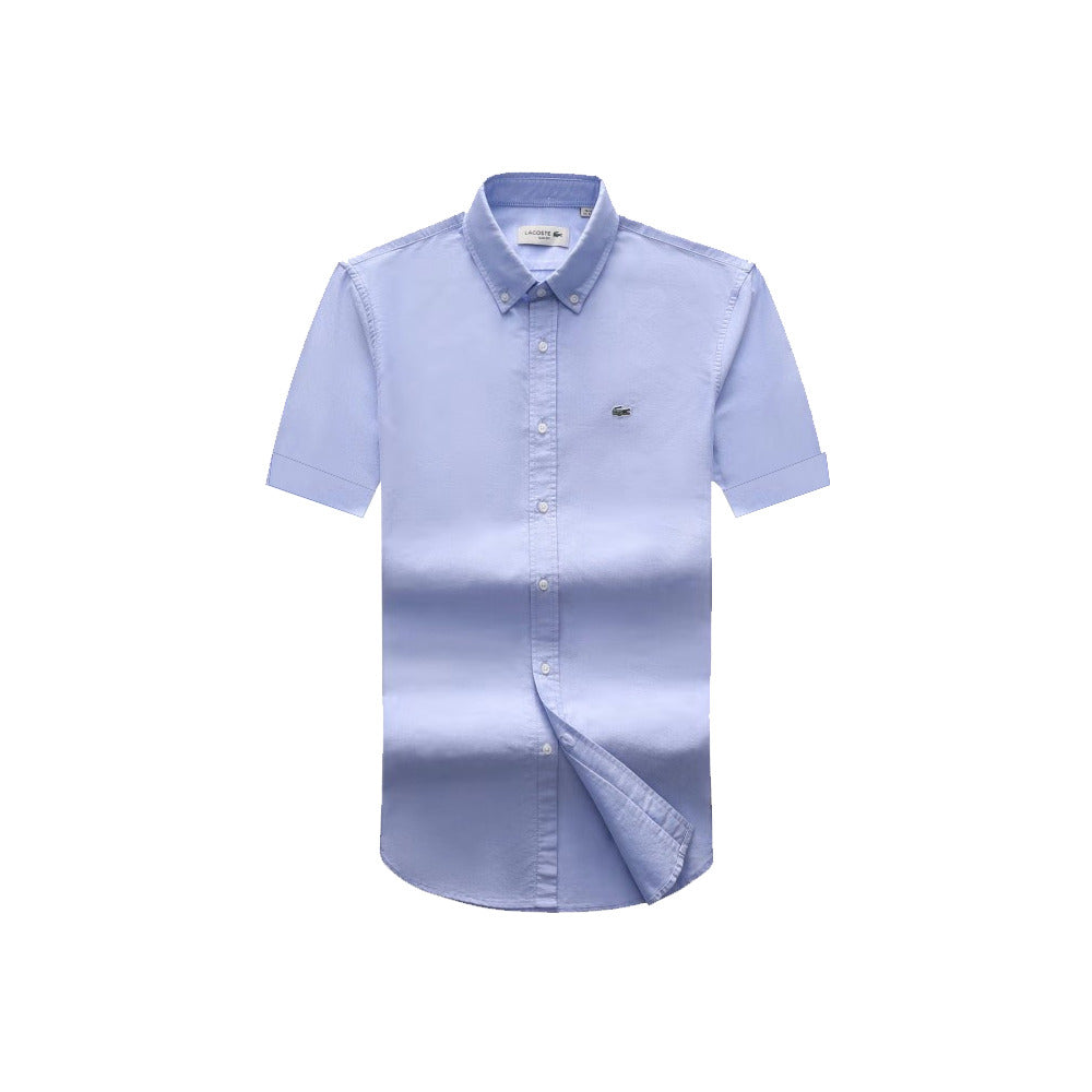 Lacoste Men's Sky Blue Short Sleeve Oxford Shirt