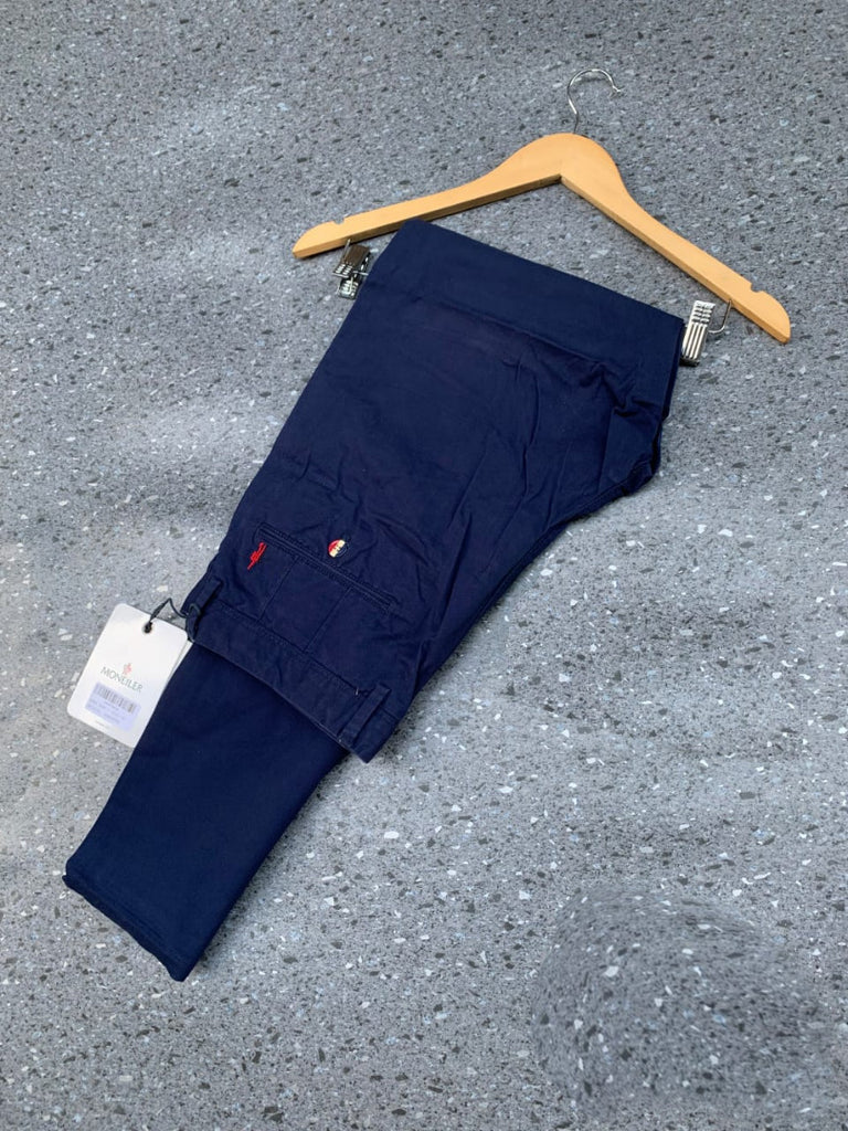Moncler Regular Fit Heavy Cotton Chino Navy Blue