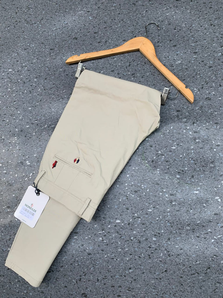 Moncler Regular Fit Heavy Cotton Chino Cream Color