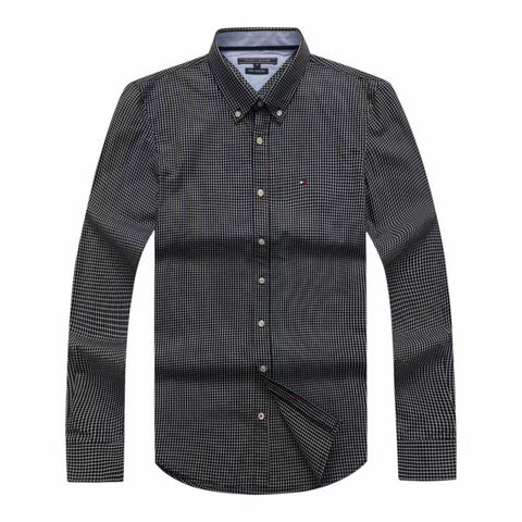 Tommy Hilfiger Long Sleeve  with an all-over check pattern grey Shirt