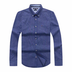 Tommy Hilfiger long Sleeve  with an all-over check pattern blue Shirt