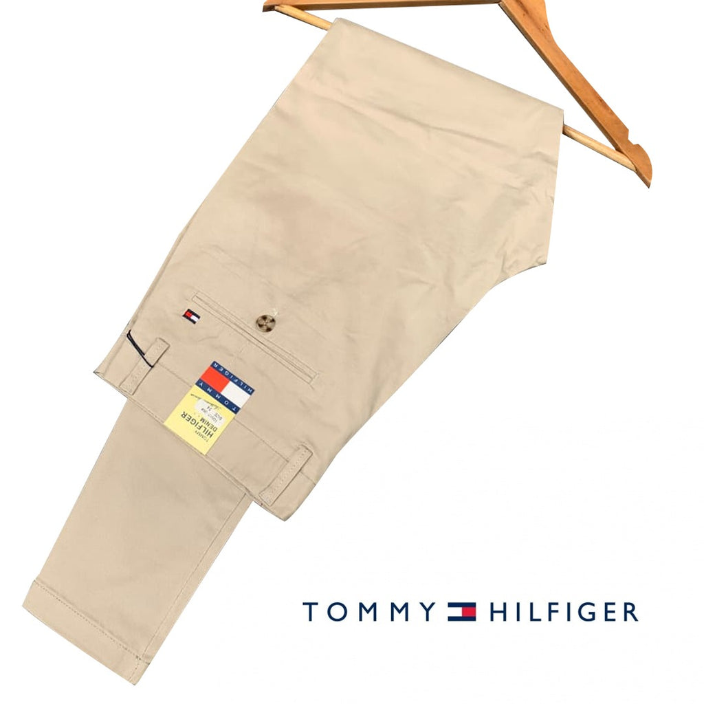 Tommy Hilfiger Cream Men's Stretch Cotton Chino Pants
