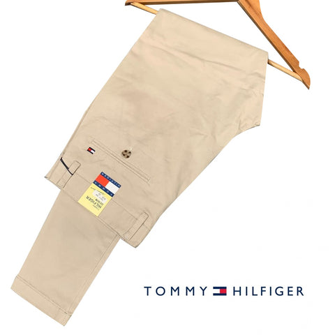Tommy Hilfiger Cream Men's Stretch Cotton Chino Pants