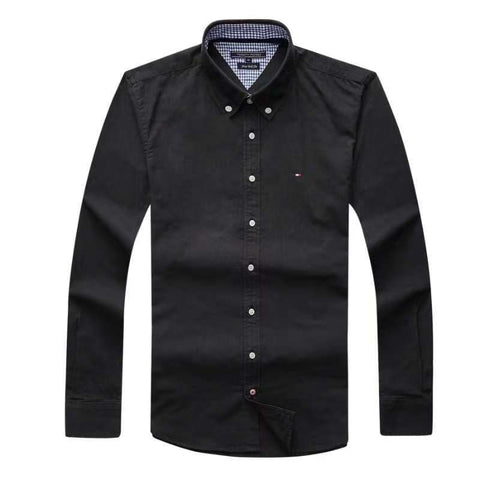 Tommy Hilfiger  Men  Long Sleeve  Oxford  Shirt  Black