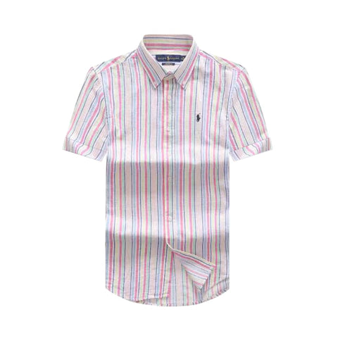Polo R.L Custom Fit Plaid Short Sleeve Oxford Shirt