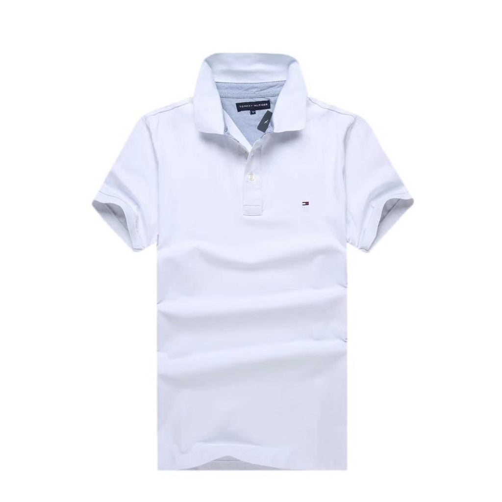 Cotton-piqué polo Tommy Hilfiger Polo White Plain shirt with logo undercollar
