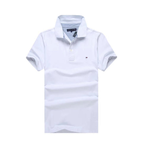 Cotton-piqué polo Tommy Hilfiger Polo White Plain shirt with logo undercollar