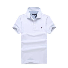 Cotton-piqué polo Tommy Hilfiger Polo White Plain shirt with logo undercollar