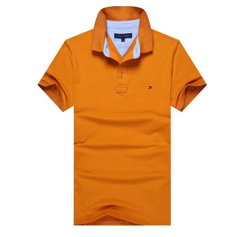 Cotton-piqué polo Tommy Hilfiger Polo Yellow Plain shirt with logo undercollar