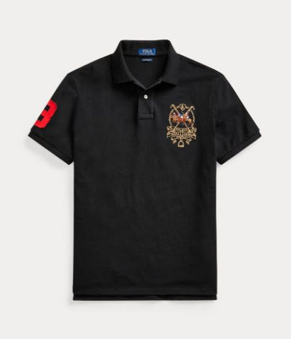 Polo Ralph Lauren Black Cross Mallet With Flying Horses At The Back