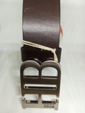 HB Buckle Hugo Boss Real Dark Brown Leather Belt