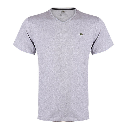 Lacoste Men's Grey V -Neck Sport T-Shirt
