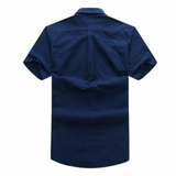 Polo Ralph Lauren Male Short Sleeve Oxford Shirt Deep Blue Plain