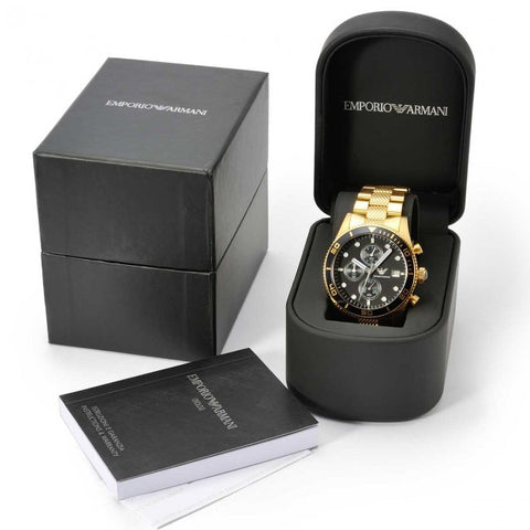 Emporio Armani AR5857 Gold Tone Chronograph Watch