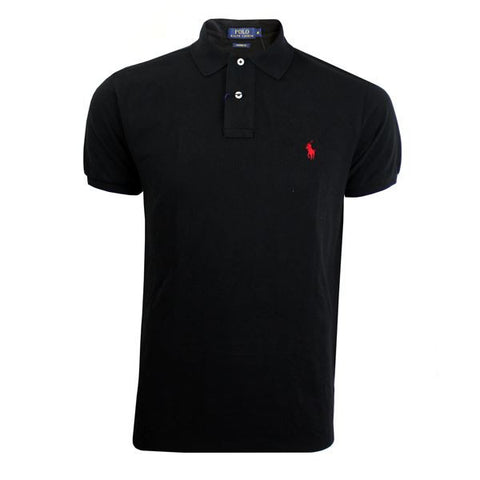 RL Small Pony Black Men Polo