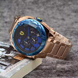 Ferrari Scuderia Stainless Steel Rose Gold with Blue Dial Watch