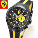 Scuderia Ferrari Male Chronograph 0830025 Race Day Black And Yellow Silicone Strap watch