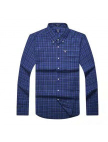 GANT Check Long Sleeve Male Shirt Blue
