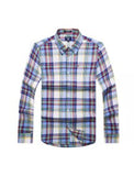 Gant Long Sleeve Male Check Male Shirt Light Blue White