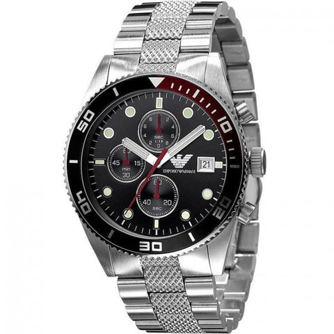 Emporio Armani Sport Chronograph Silver Black Dial Mens AR5855 watch