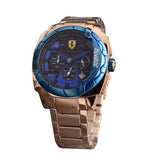 Ferrari Scuderia Stainless Steel Rose Gold with Blue Dial Watch